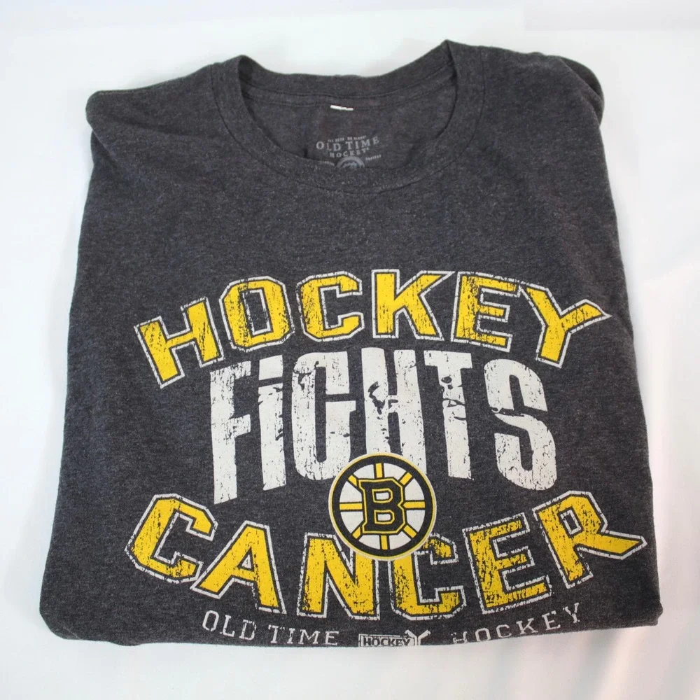 Old Time Hockey Charcoal NHL Boston Bruins Graphic T-Shirt Men's Size Large